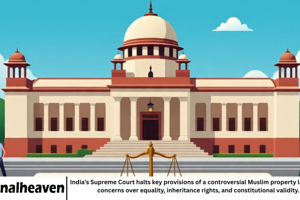 India’s Supreme Court halts key provisions of a controversial Muslim property law, citing concerns over equality, inheritance rights, and constitutional validity.