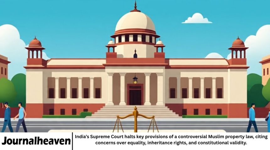 India’s Supreme Court halts key provisions of a controversial Muslim property law, citing concerns over equality, inheritance rights, and constitutional validity.