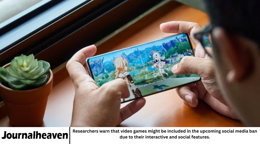 Researchers warn that video games might be included in the upcoming social media ban due to their interactive and social features.